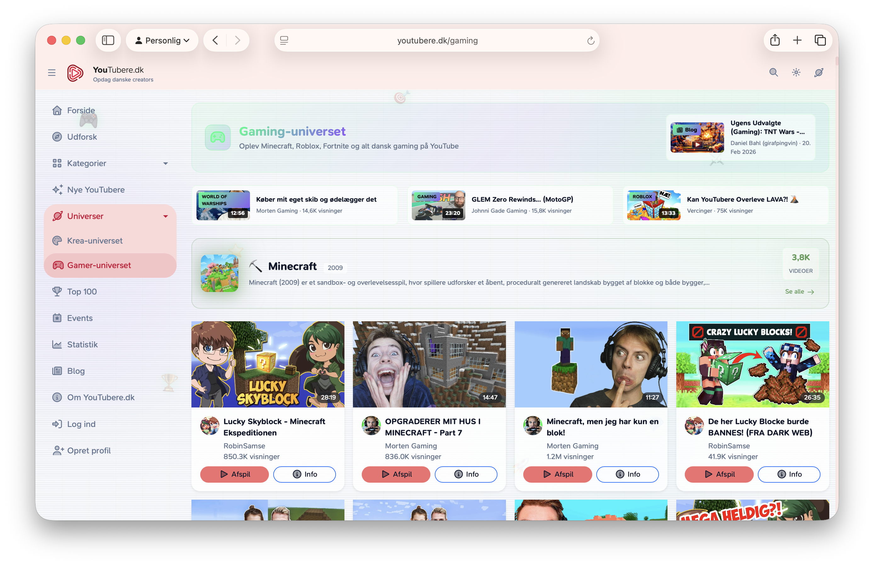 Gaming universe